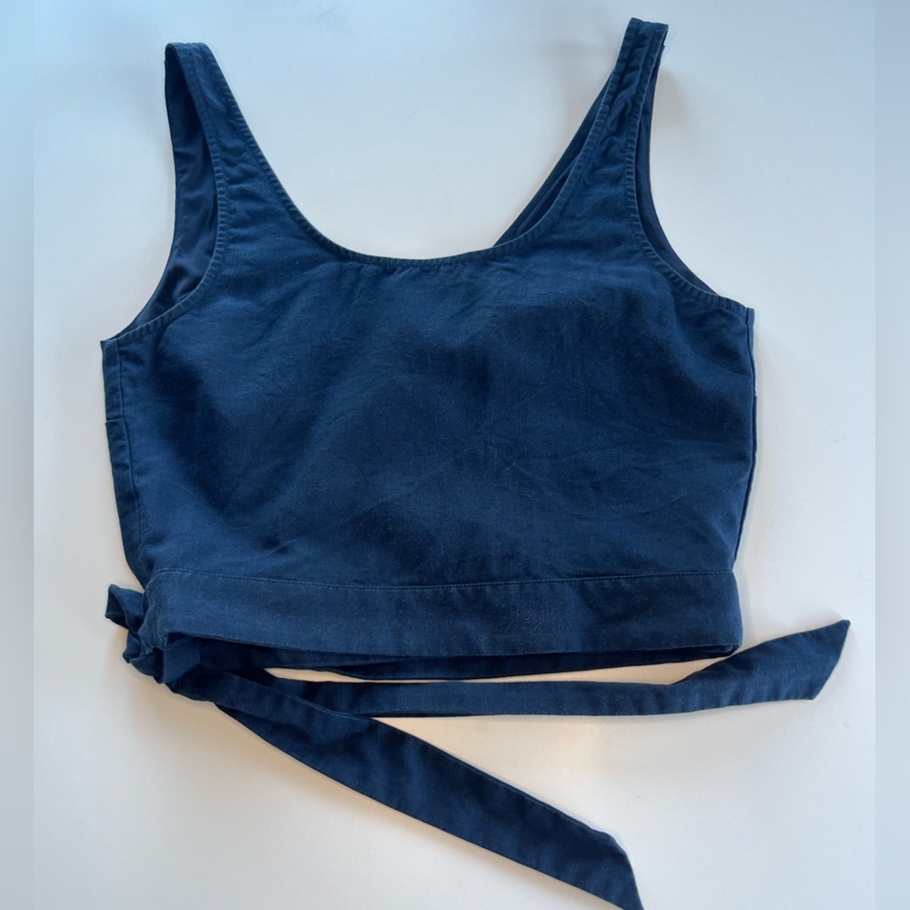 Frank and Oak Navy Wrap Crop Top - Picture 5 of 13